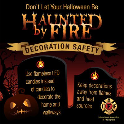 CanFireCulture's tweet photo. #HappyHalloween Fire does not make a great decoration, and it can get out of control very quickly.  Have safe and happy Halloween! https://t.co/H2NcvQac6w