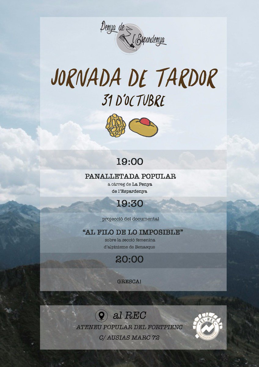 Us esperem aquesta tarda a El Rec per celebrar la castanyada!!!