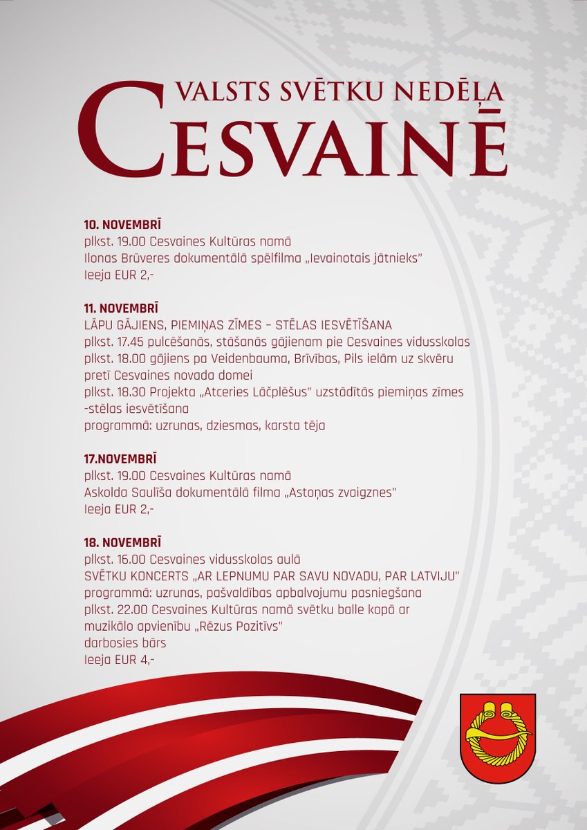 Valsts svētku nedēļa Cesvainē 2017 cesvaine.lv/sakums/aktuali…