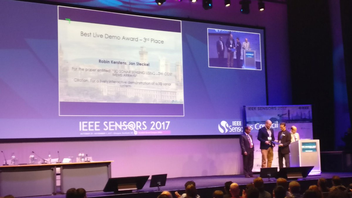 JaSteckel's tweet photo. IEEE Live demo award at #IEEESensors by @UAntwerpen_FTI https://t.co/q5CPvlUdYr
