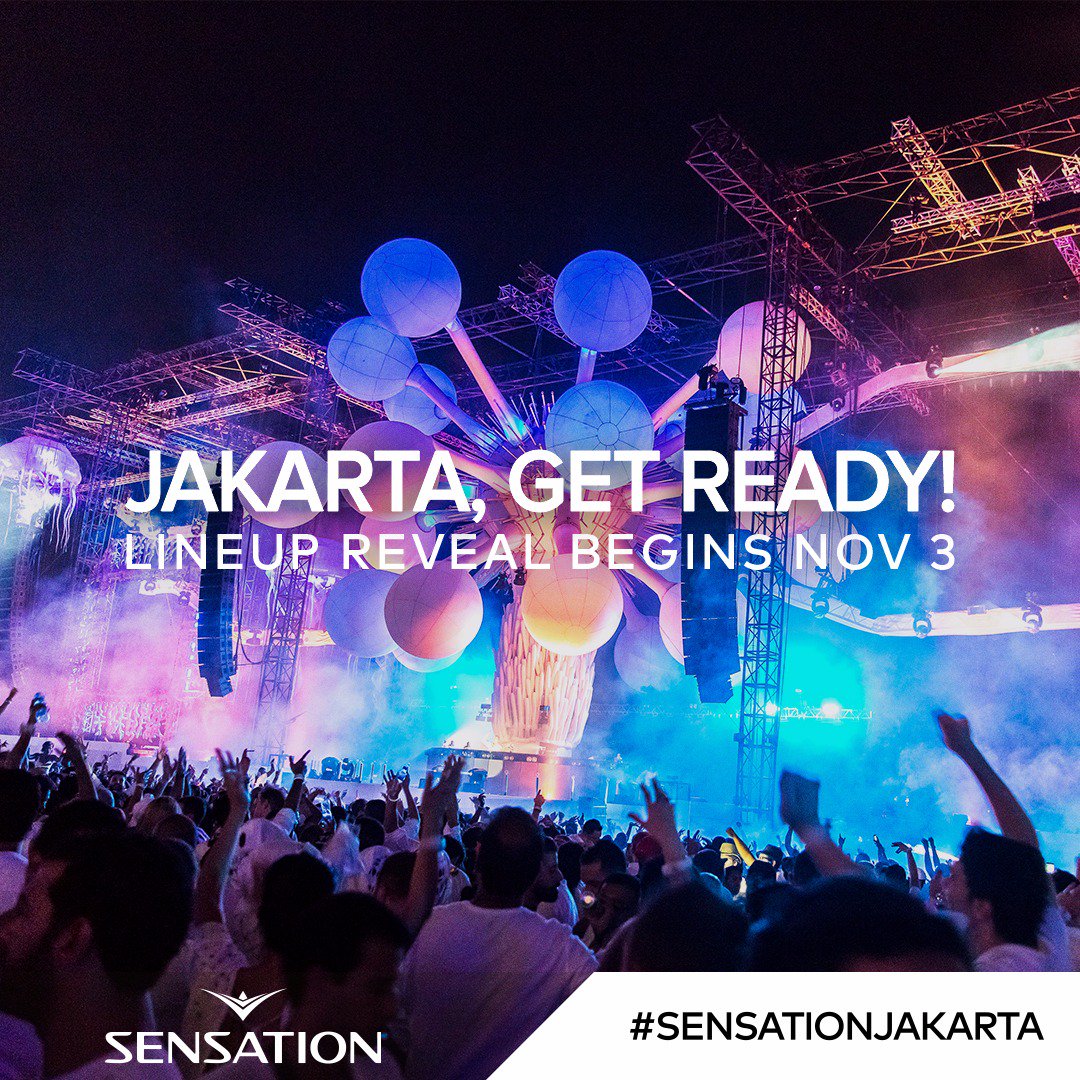 sensation's tweet photo. Jakarta, are you ready? We begin announcing the lineup for #SensationJakarta on the 3rd November 2017. Save the date &amp; secure your tickets at https://t.co/LWyj0zk6lS
#SensationWhite #OceanofWhite  #MaximaEntertainment https://t.co/aosqZ9hqRx