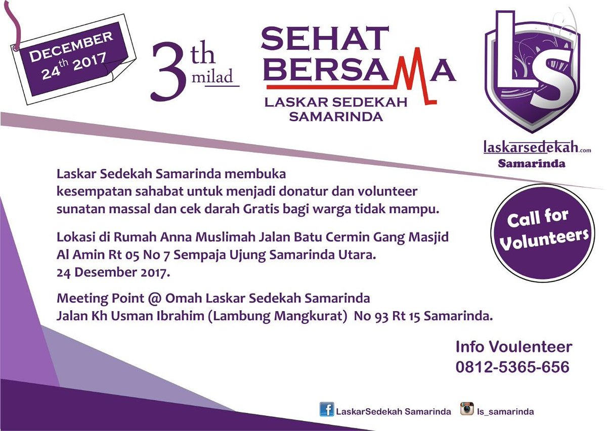 Yukk.. Raih Pahala, menebar kebaikan dengan menjadi volunteer dan donatur di agenda kami. Untuk detail, silahkan hubungi : 08125365656