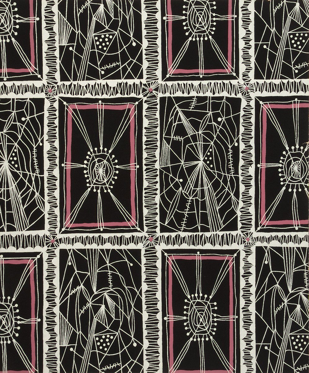 MoDAMuseum's tweet photo. Spooky wallpaper from the Palladio range in 1955. Get MoDA's Palladio booklet for free https://t.co/OnZIcCOaHJ  #Silver50 #Halloween https://t.co/GmkU8Bgi5E