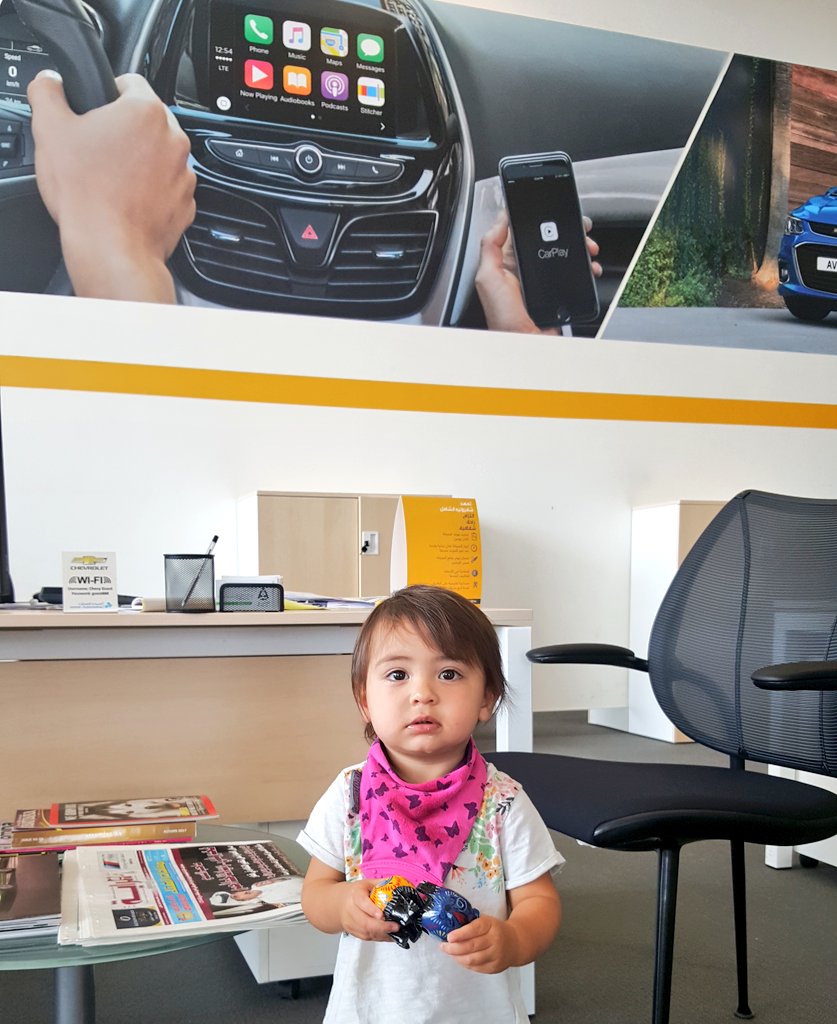 ChevroletQatar's tweet image. Little Amelie ❤️ has just paid us a visit with her mum &amp;amp; dad and it looks she's getting an upgrade for her adventures around #Doha.