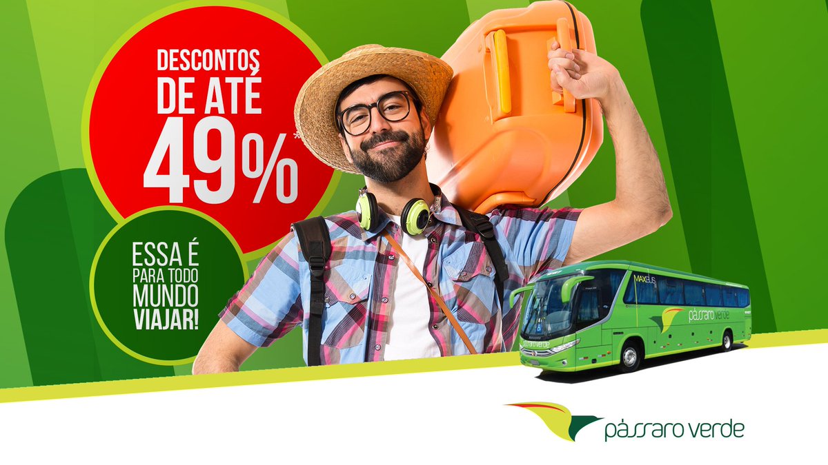 ndgcomunicacao's tweet photo. A Viação Pássaro Verde lança uma das mais ousadas campanhas de desconto oferecendo até 49%!
https://t.co/XYEa2EvdDG

#onibus #marketing https://t.co/WMGg45ZgSj