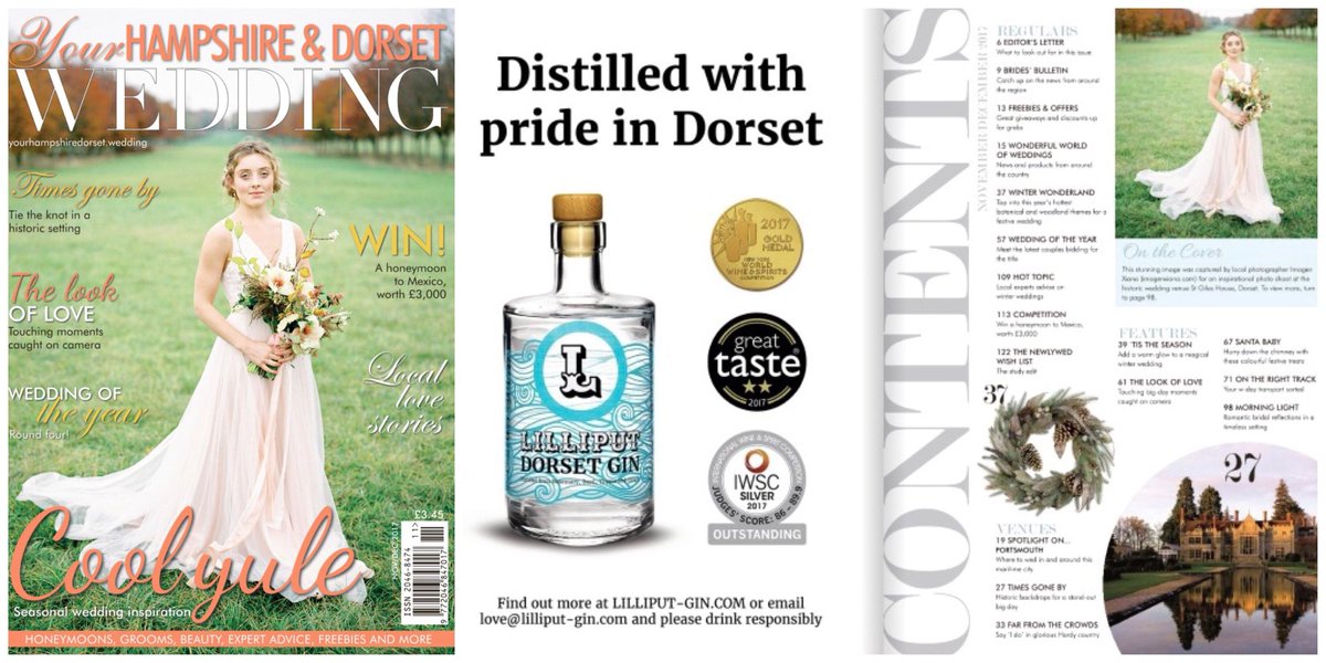 Lilliput_Gin's tweet image. Great to see our inside cover ad on the Nov/Dec issue of Your #Hampshire &amp;amp; #Dorset #Wedding Magazine @CWM_YHDW @CountyWeddings #LilliputGin