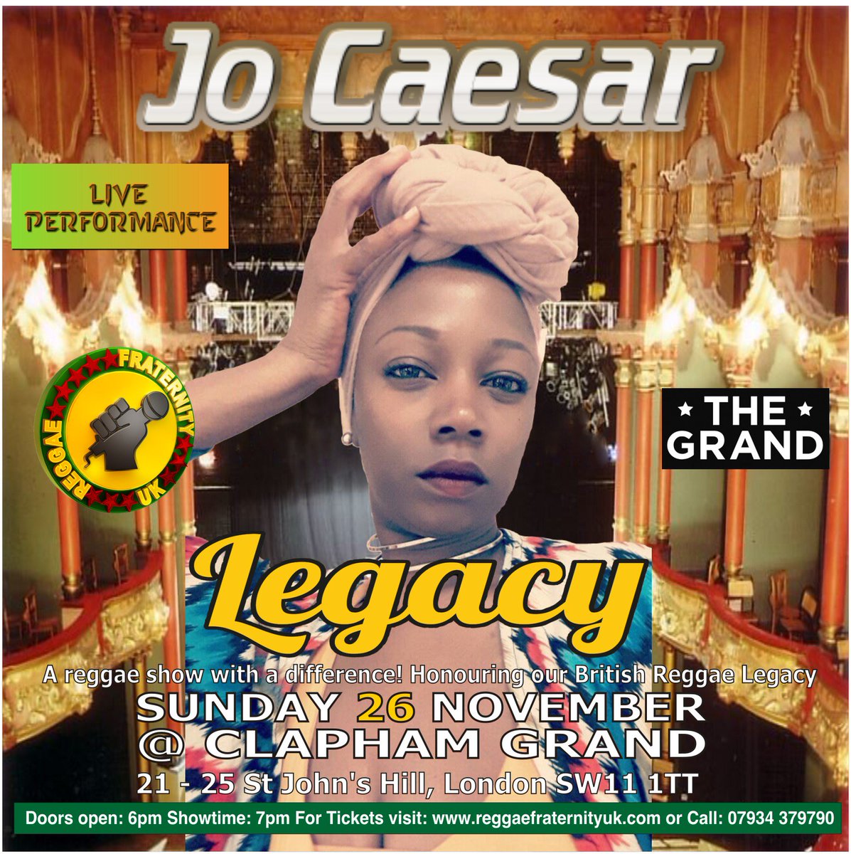regfraternityuk's tweet photo. #JoCaesar @JoCaesarSang performing at RFUK Legacy 26th November @TheGrandClapham #BritishReggaeLegacy Tickets: https://t.co/VMmrCkqArY https://t.co/6dJ0yCLO6O