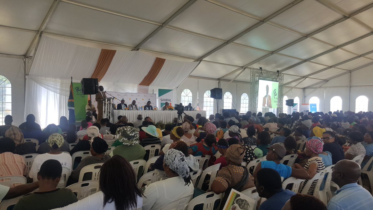 SANRAL_za's tweet photo. “At the heart of SANRAL’s projects is a visible imprint of opportunities for communities” Minister @Joemaswanganyi6. #OTM2017 https://t.co/0NlrzedNDj