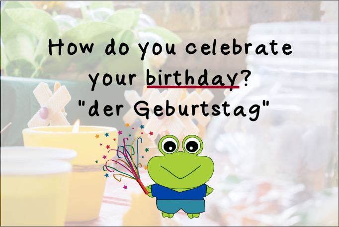 froshiifrog's tweet photo. Adrian invited his friends over to celebrate with him. How do you celebrate your birthday? #froshii #learnGermany #birthday https://t.co/8zOIPOk4BN