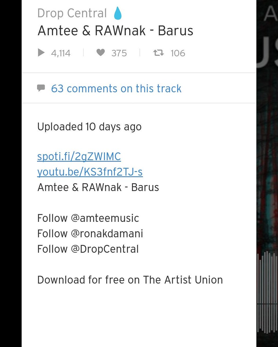 ronak_damani's tweet photo. Check It Out If You Haven't Heard It...😉🔥
#barus #amtee #rawnak #trap #dropcentral #Skrillex #tmass https://t.co/OIrwP9Iyvp