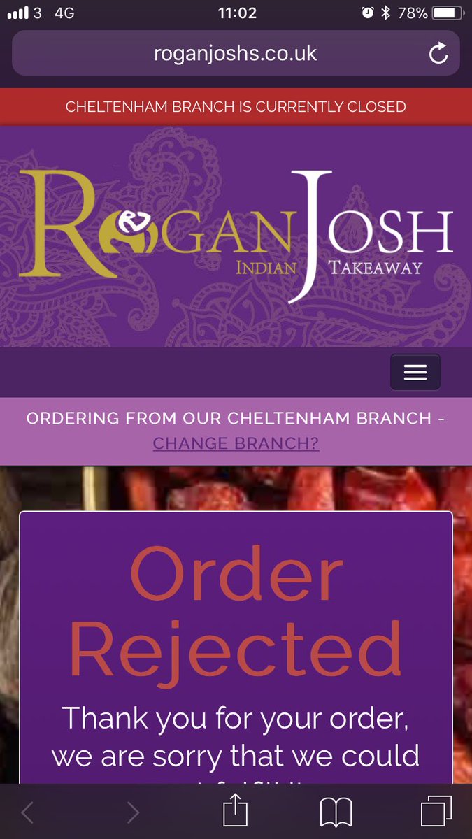 InkedDaddyBlog's tweet photo. This is piss poor from @roganjoshs in #Cheltenham - take an online payment THEN tell me they’re too busy to make the meal. Happy to keep the money for a few days tho! 😡 https://t.co/qHEtQRWjkO