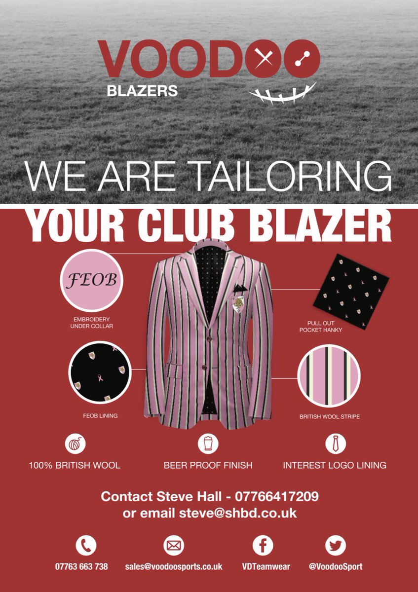 VoodooSport's tweet photo. Check out our new #Blazer design for the @FalkEggOldBoys #beerproof #britishwool #bespoke lining with matching hanky & under collar logo 👌 https://t.co/i5VX0wnmz6