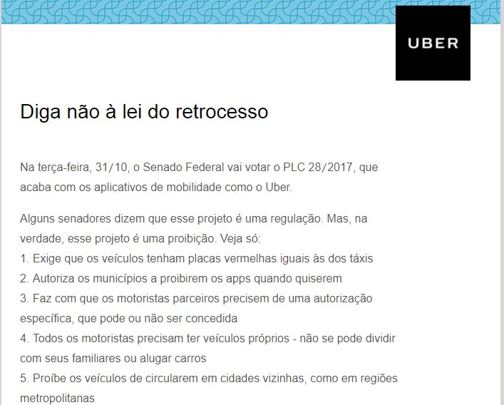 Diga não ao PLC 28/2017!
