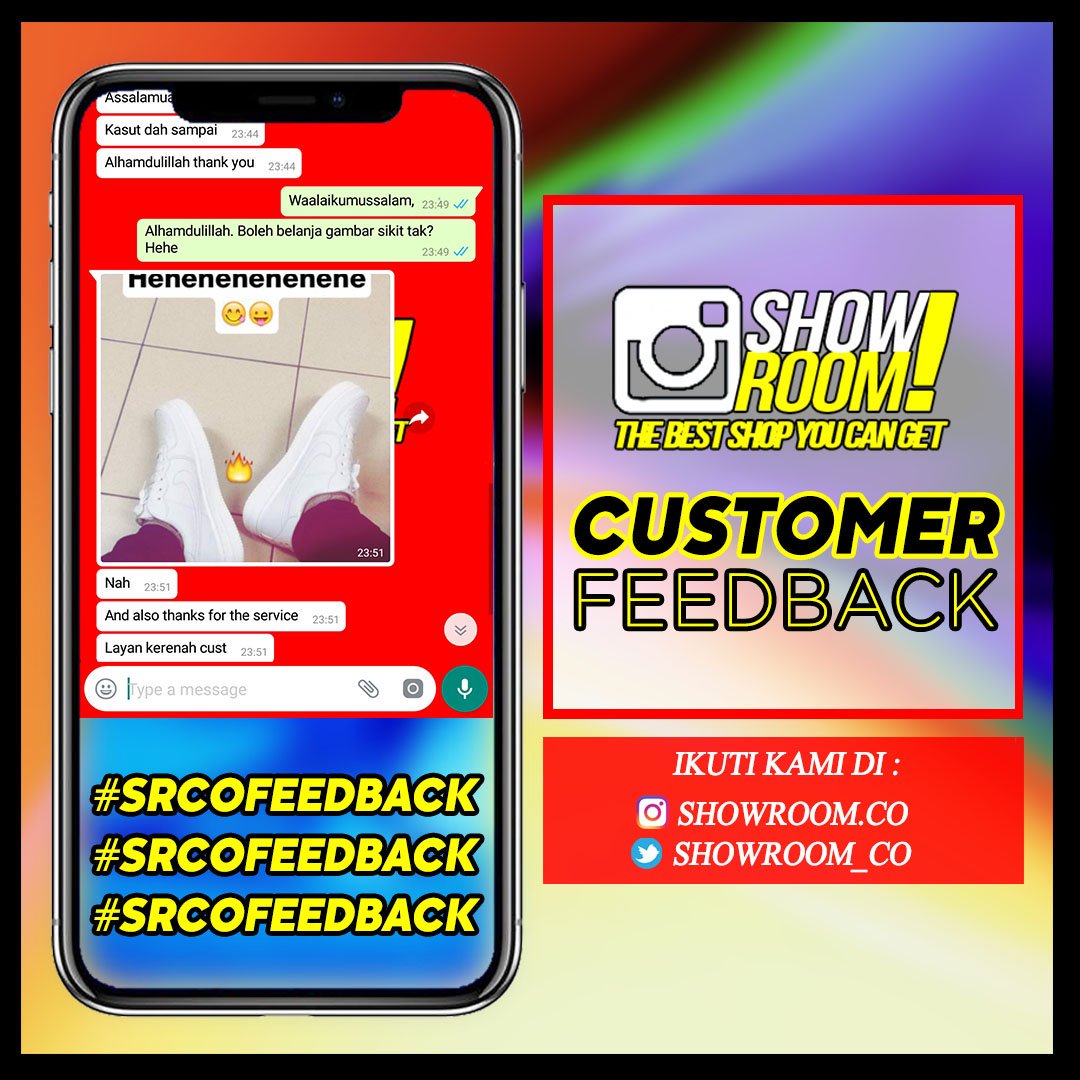 showroom_co's tweet photo. Kita layan korang macam member2 je. So jangan segan2 tau! π #srcofeedback https://t.co/gWioQjBeEp