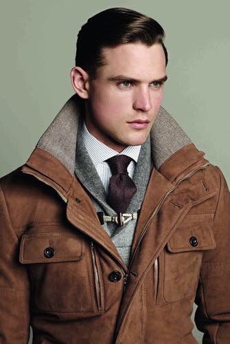 A chill in the air this morning warrants this dapper layered look from <a href="/HackettLondon/">hackettlondon</a>. Brown and grey make for a handsome