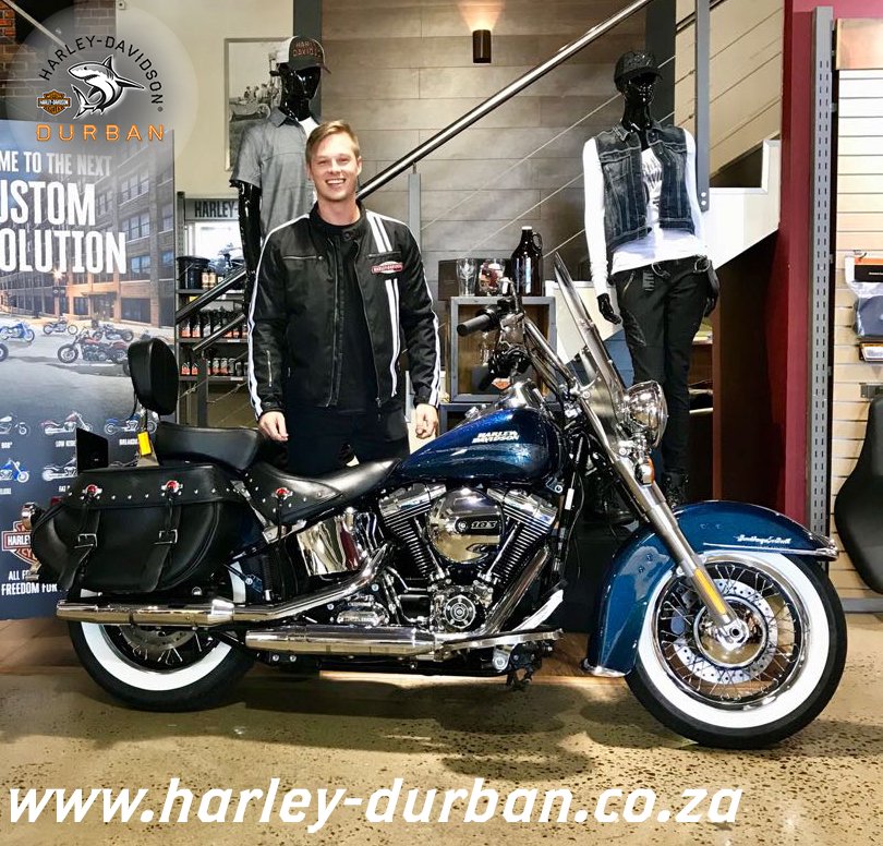 HD_Durban's tweet photo. Nothing quite like a Classic! Congratulations to Brent Woods, who is the proud new owner of this legendary Heritage Softail® Classic! #biker https://t.co/RPoYUr1omY