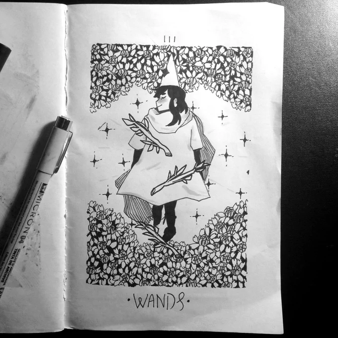 day 31 - III of wands ?✨ #taroctober #inktober2017 #inktober 