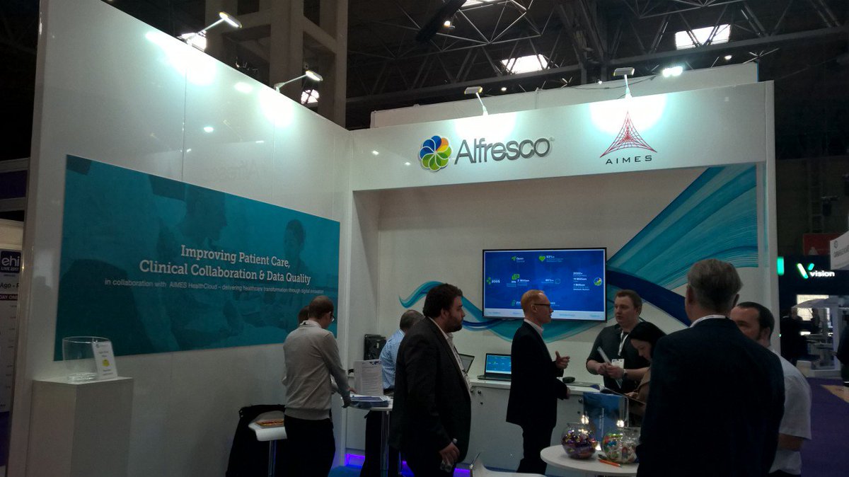 AIMESHealth's tweet photo. Please come and see us at @EHILive today or tomorrow where we have teamed up with Alfresco for the event. https://t.co/8kzikSfUDU