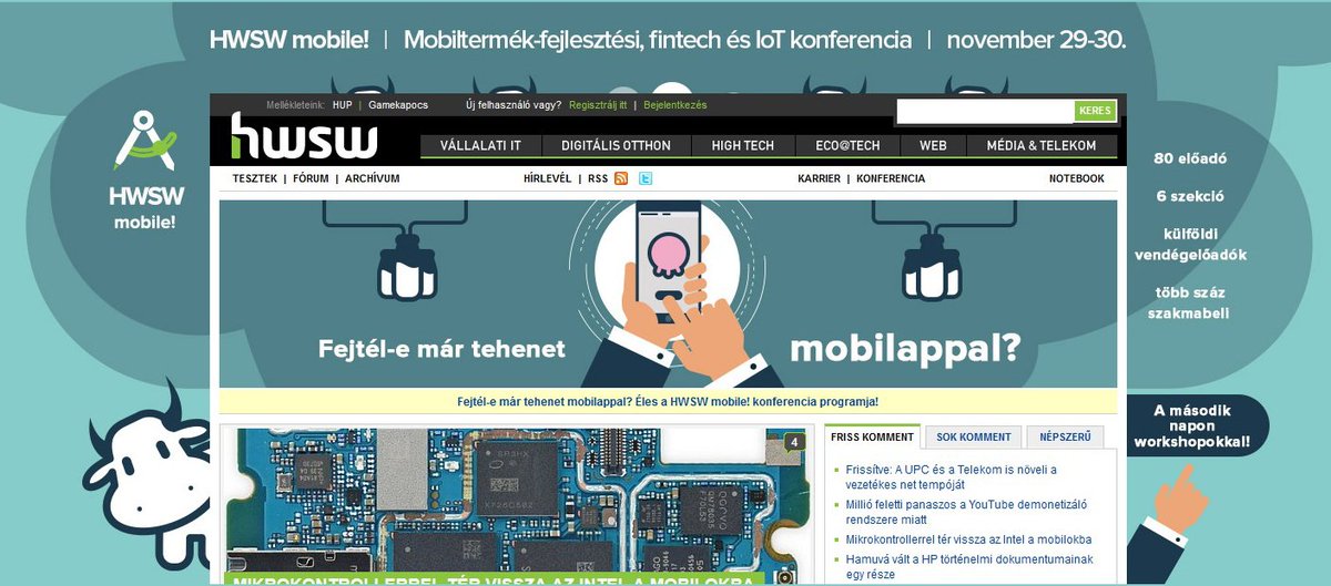 codevisionHU's tweet image. A HWSW őszi konferenciáján az a megtiszteltetés ért minket, hogy előadást tarthatunk. Erről bővebben: rendezveny.hwsw.hu/mobile/6 olvashatnak.