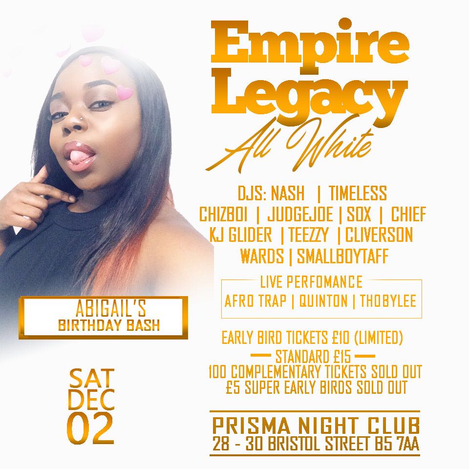 xclusive_ents's tweet photo. 🛑EmpireLegacy🛑All white Party 🎉 ✅ 12 birthdays under 1 roof💃🏿£10 tickets almost Sold Out call 07864 093010 now #EmpireLegacy #AllWhiteParty https://t.co/pZySAuA4dm