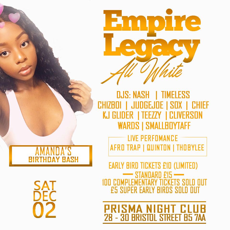 xclusive_ents's tweet photo. 🛑EmpireLegacy🛑All white Party 🎉 ✅ 12 birthdays under 1 roof💃🏿£10 tickets almost Sold Out call 07864 093010 now #EmpireLegacy #AllWhiteParty https://t.co/pZySAuA4dm