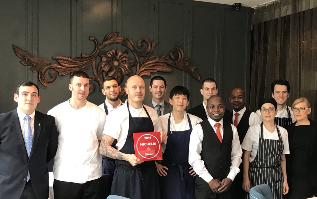 Thank you <a href="/MichelinGuideUK/">The MICHELIN Guide</a>  for Michelin Star 2018 Plaque. Very proud team <a href="/_the_GREENHOUSE/">theGREENHOUSE</a>