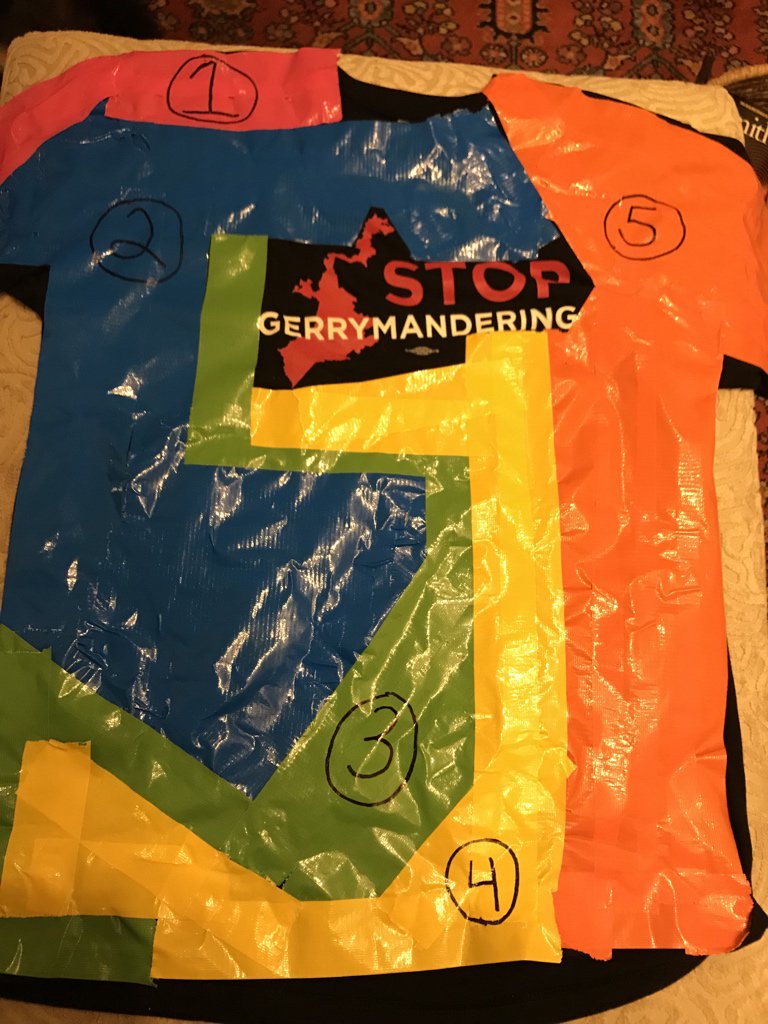 MattFerraguto's tweet photo. This #Halloween, I’ll have the scariest costume on the block: #gerrymandering. 
#StopRedistricting
@GovGerry @NCDemParty @wakedems https://t.co/I9HNVbKoYx