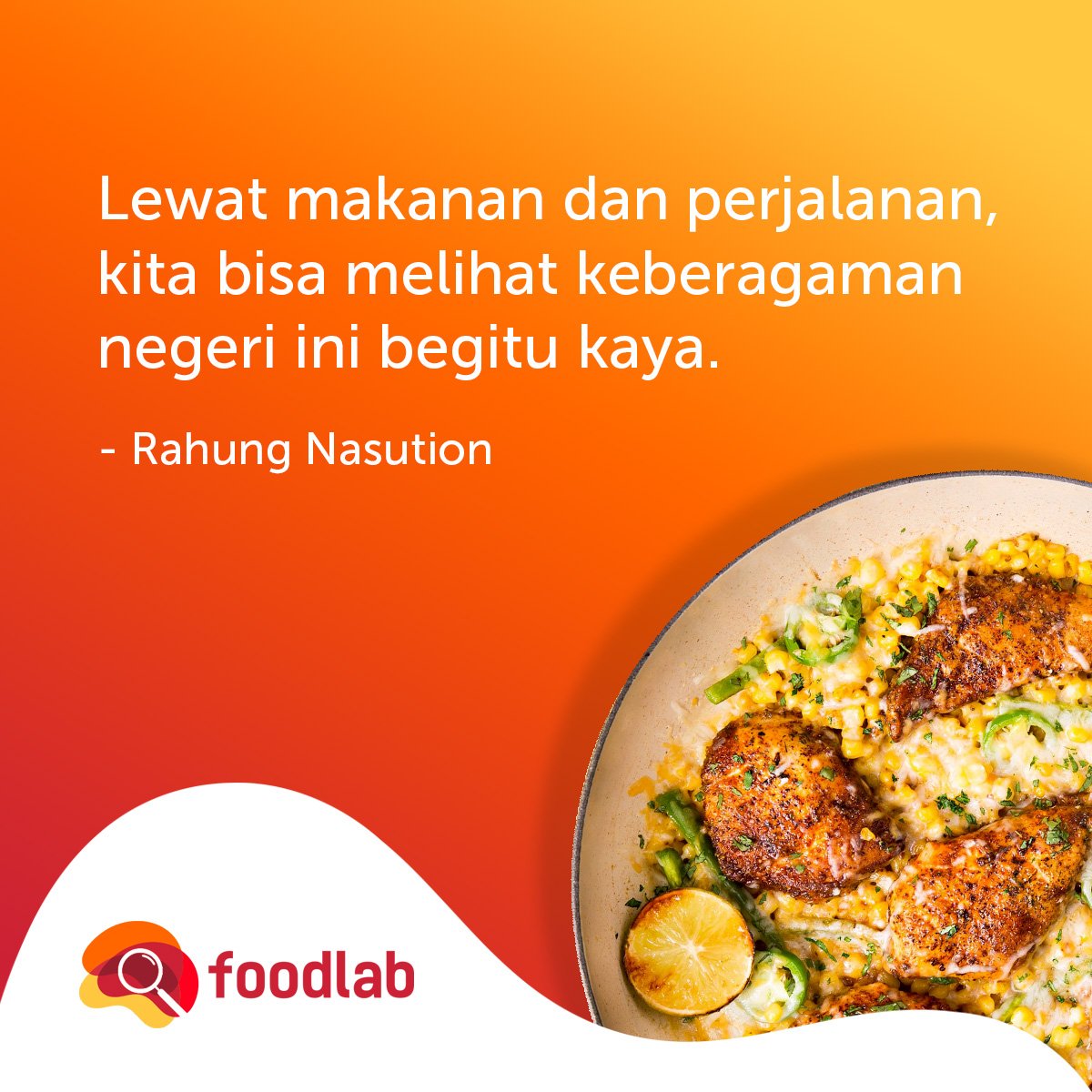 FoodLabBandung's tweet photo. Aktivis multibidang Indonesia ini menyadarkan bahwa keberagaman itu baik, bahkan dalam urusan makanan. #foodlabquotes https://t.co/o2rH3kJYKh