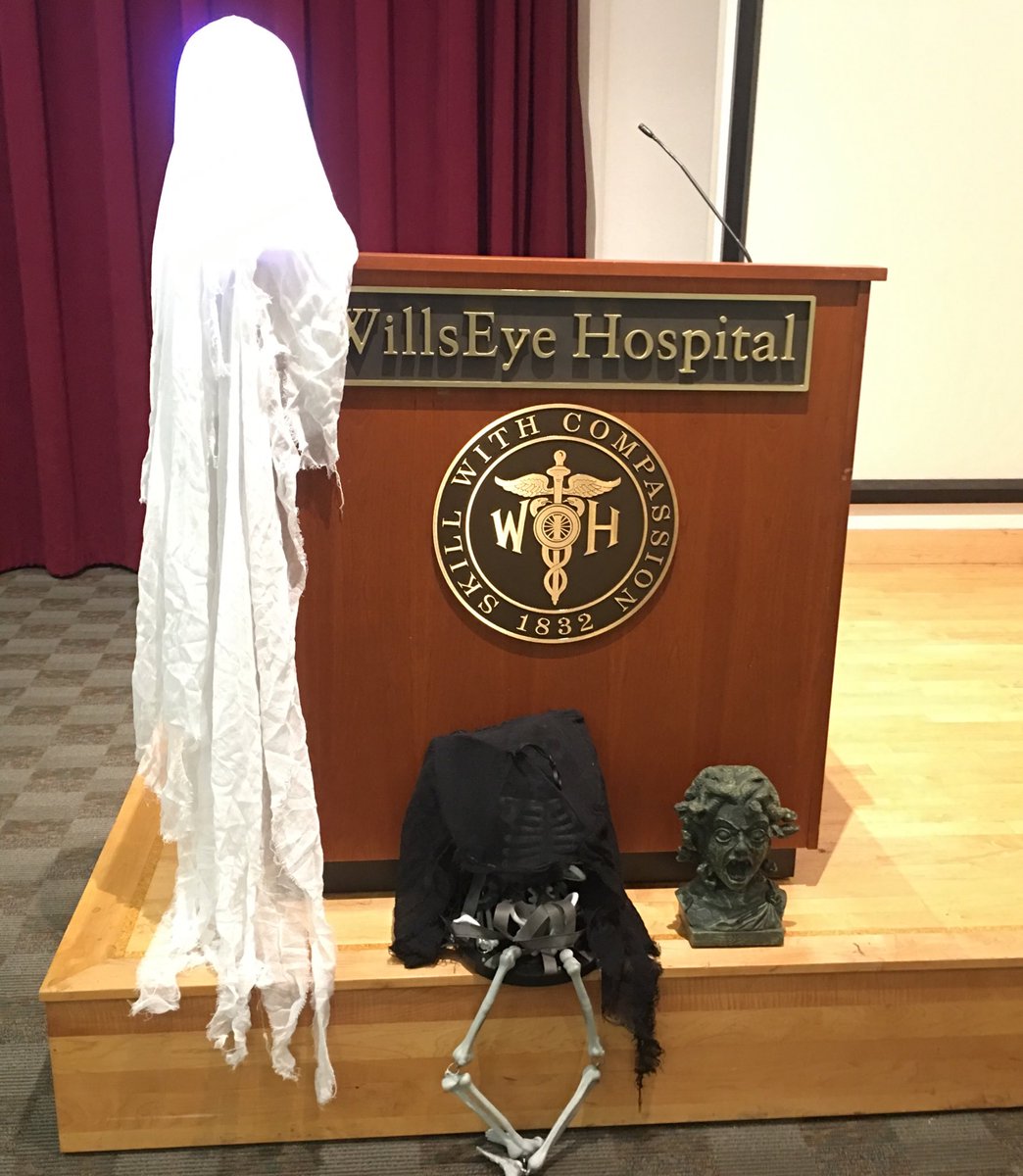 Visiting professors lecturing at Halloween party <a href="/Wills_Eye/">Wills Eye Hospital</a> <a href="/TJUHospital/">Jefferson Health</a> <a href="/JuliaHallerMD/">Julia A. Haller MD</a> #HalloweenTODAY #HappyHalloween2017 <a href="/WillsEyeAlumni/">Wills Eye Alumni</a>