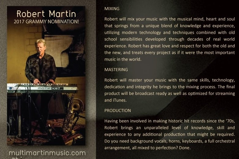 In addition to mixing & mastering, Robert offers unique capabilities for full production and orchestration. multimartinmusic.com/capabilities.h…