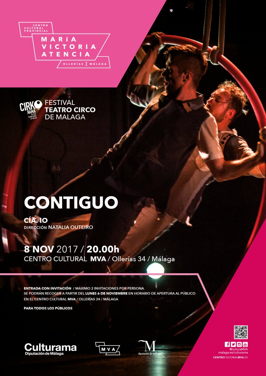 Nos vemos en el <a href="/CulturaMVA/">Centro Cultural MVA</a> de #Málaga el miércoles 8 Noviembre. Gracias a Cultura <a href="/diputacionMLG/">Diputación de Málaga</a> por invitarnos al Festival #Cirkorama :)
