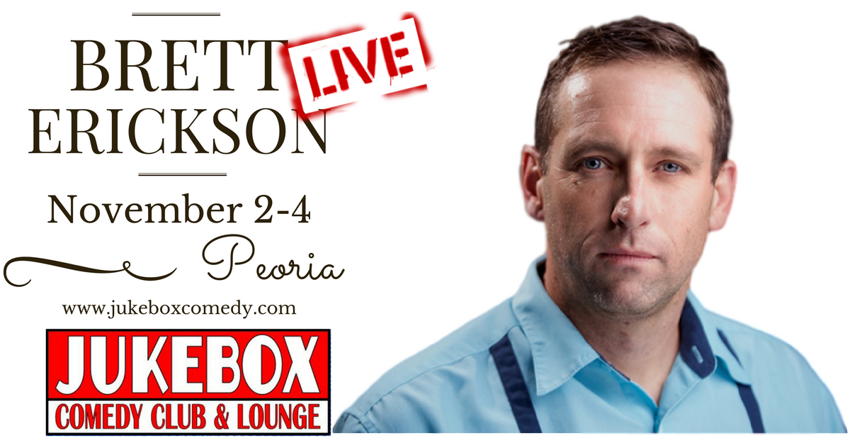 jukeboxcomedy's tweet photo. Thurs - Sat the awesome @iBrettmypants is here #Peoria ! Get tix today at https://t.co/hZaDM4uAiq #BrettErickson #Comedy #DontMiss https://t.co/VjF2T2oLHq