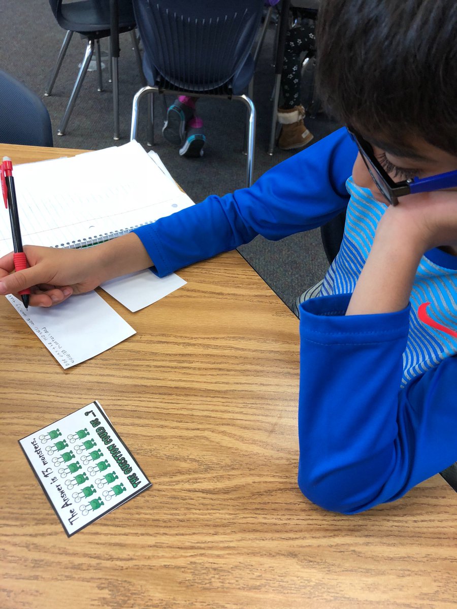 LinkLibraryTime's tweet photo. These 4th graders are working hard before the Halloween parties to write Halloween story problems. #theanswerischallenge #havingfunwithmath https://t.co/rA49hklFms