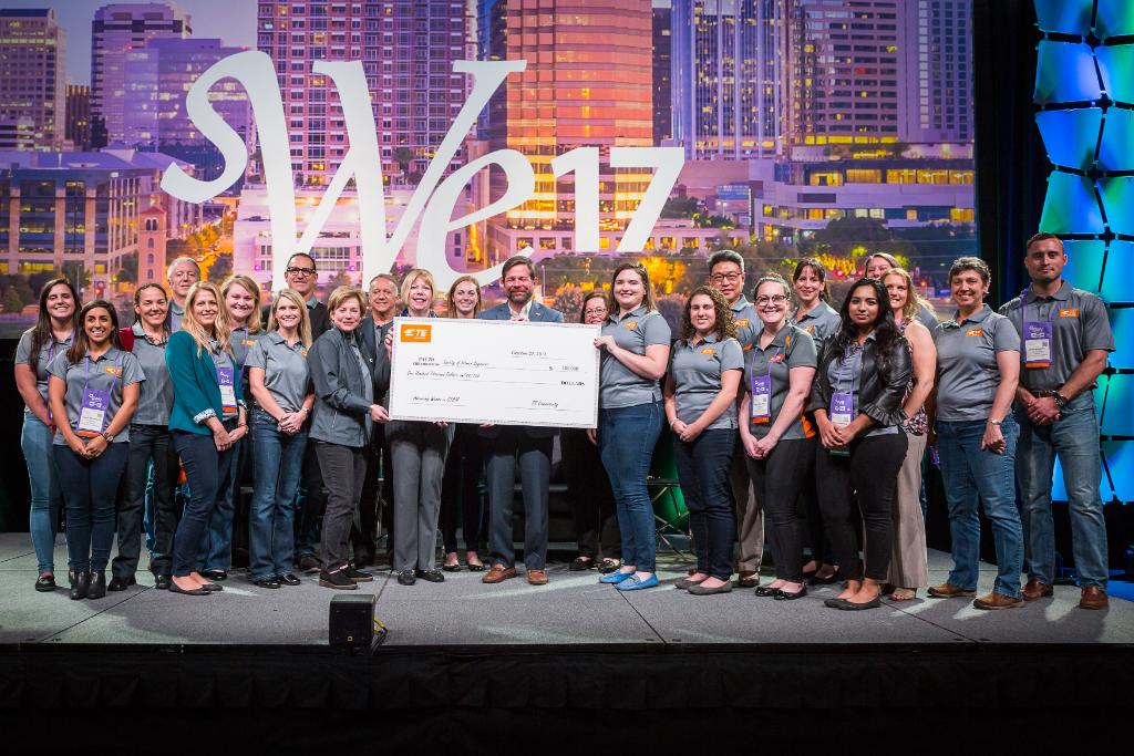 TEConnectivity's tweet photo. Proud to announce we’re making a $100K scholarship contribution for women pursuing #STEM degrees. Here's a look back to #WE17! #LifeatTE https://t.co/L4LOb378Q2