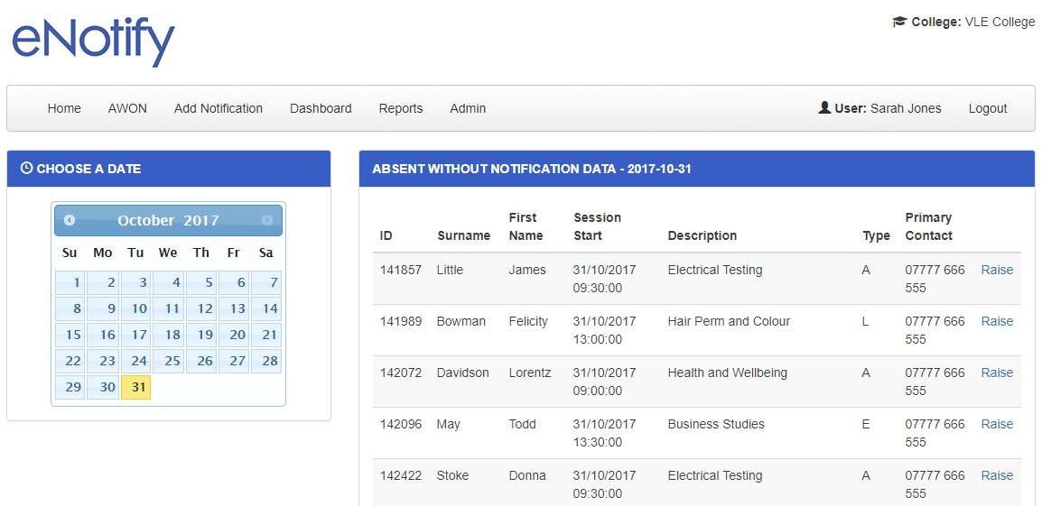 VLESupport's tweet image. New version of #eNotify ready for testing. You can now see who is absent from the register but has not notified the College of their absence