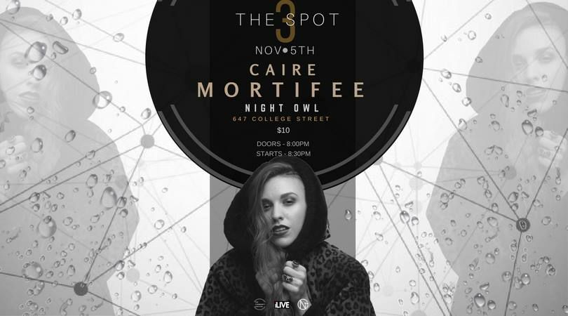 TheSpotTO's tweet photo. GUESS WHO'S BACK!? @ClaireMortifee will be hitting our stage again this coming Sunday to celebrate #TheSpot3 with us! come througggghh! https://t.co/KKjMLKG78y