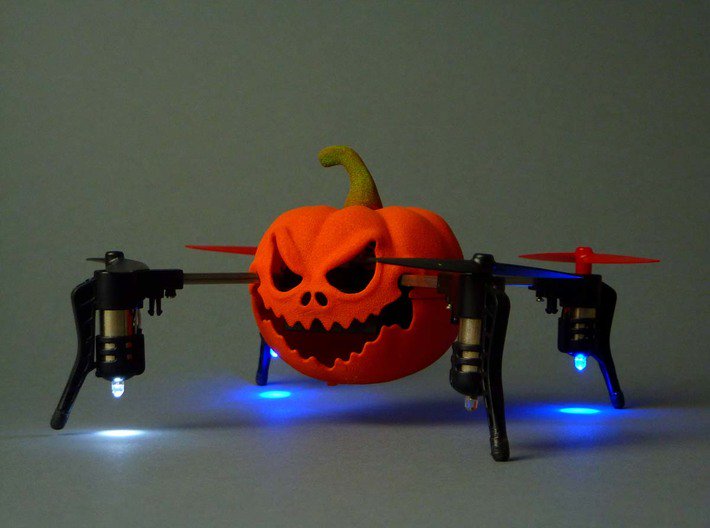 shapeways's tweet photo. It's a bird! It's a plane! It's... a flying jack o'lantern? Happy Halloween! https://t.co/XrneFjrTyw https://t.co/51zg5X3ItP