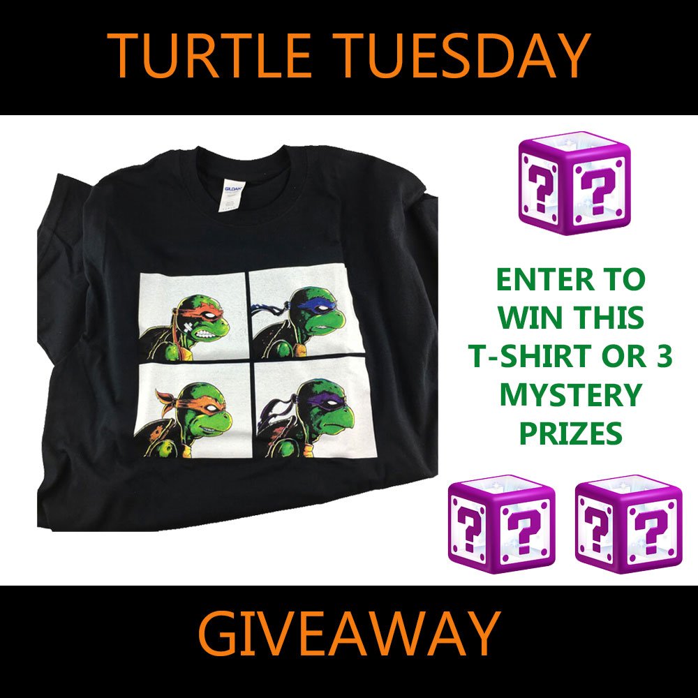 TMNTBox's tweet photo. It's time for another #TurtleTuesday giveaway! RT, Comment and Follow us for a chance to win this T-shirt or 3 mystery prizes! https://t.co/0wZ0MkPlWy