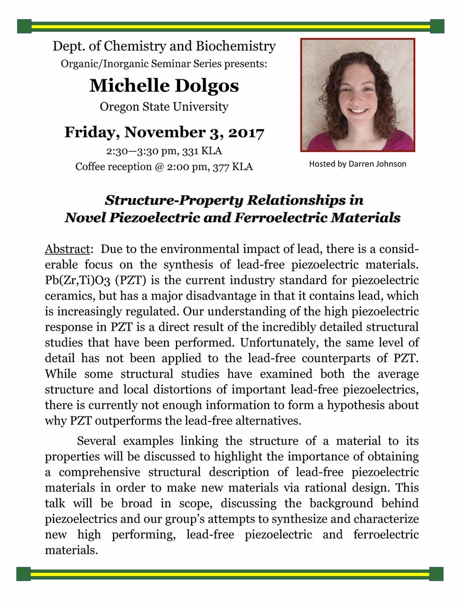 uoCHandBIC's tweet photo. Upcoming O/I Seminar: Michelle Dolgos, OSU ~ Fri 11/3, 2:30pm, 331 KLA https://t.co/CSI0JsKIH4
