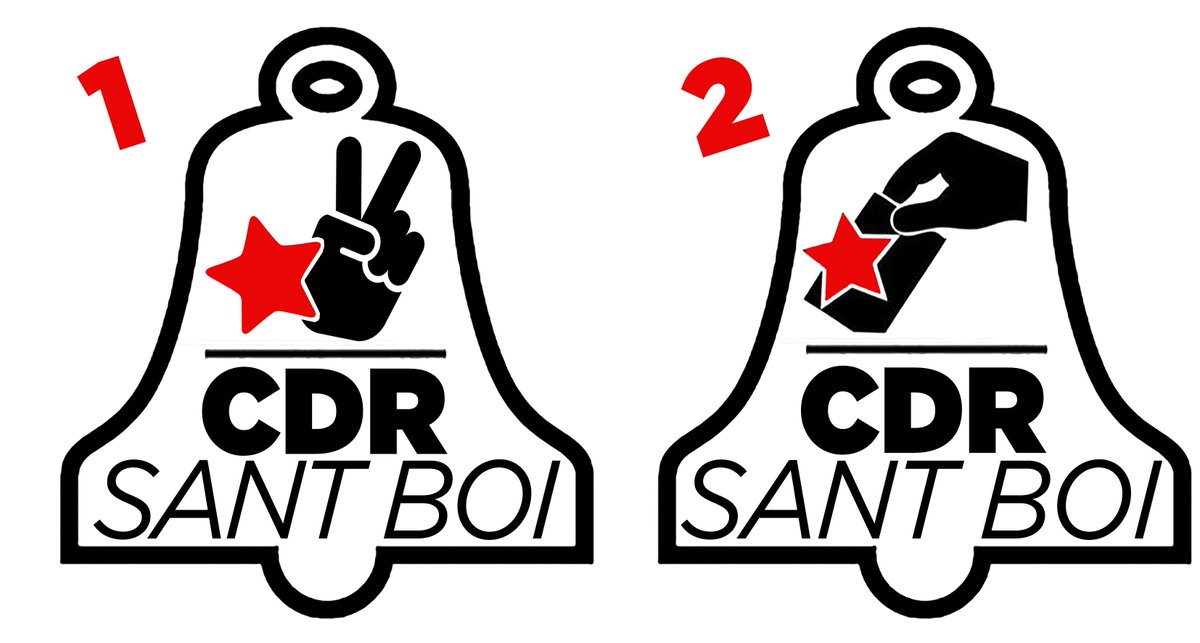 CDRSantBoi's tweet photo. Mentre treballem x fer efectiva la proclamació d la República, ens ajudes a aconseguir #objectiuUnMiler triant el logo del @CDRSantBoi? 1/2 https://t.co/SVakSdM3Dt