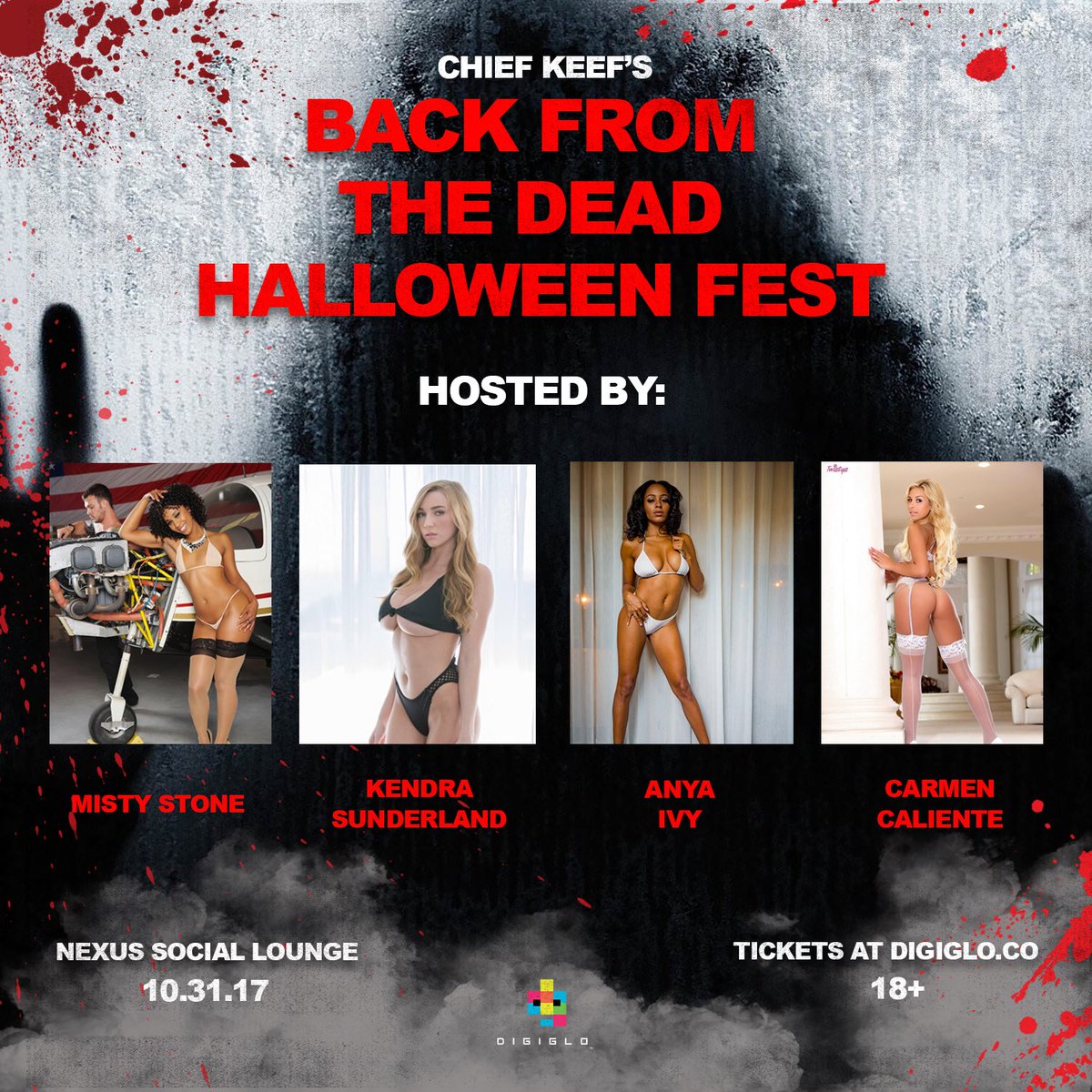 KSLibraryGirl's tweet photo. Come get freaky with us tonight 😈🎃 @ChiefKeef @mistystonexxx @SexxxyIvy @carmencalixxx https://t.co/VTfrJmn7th