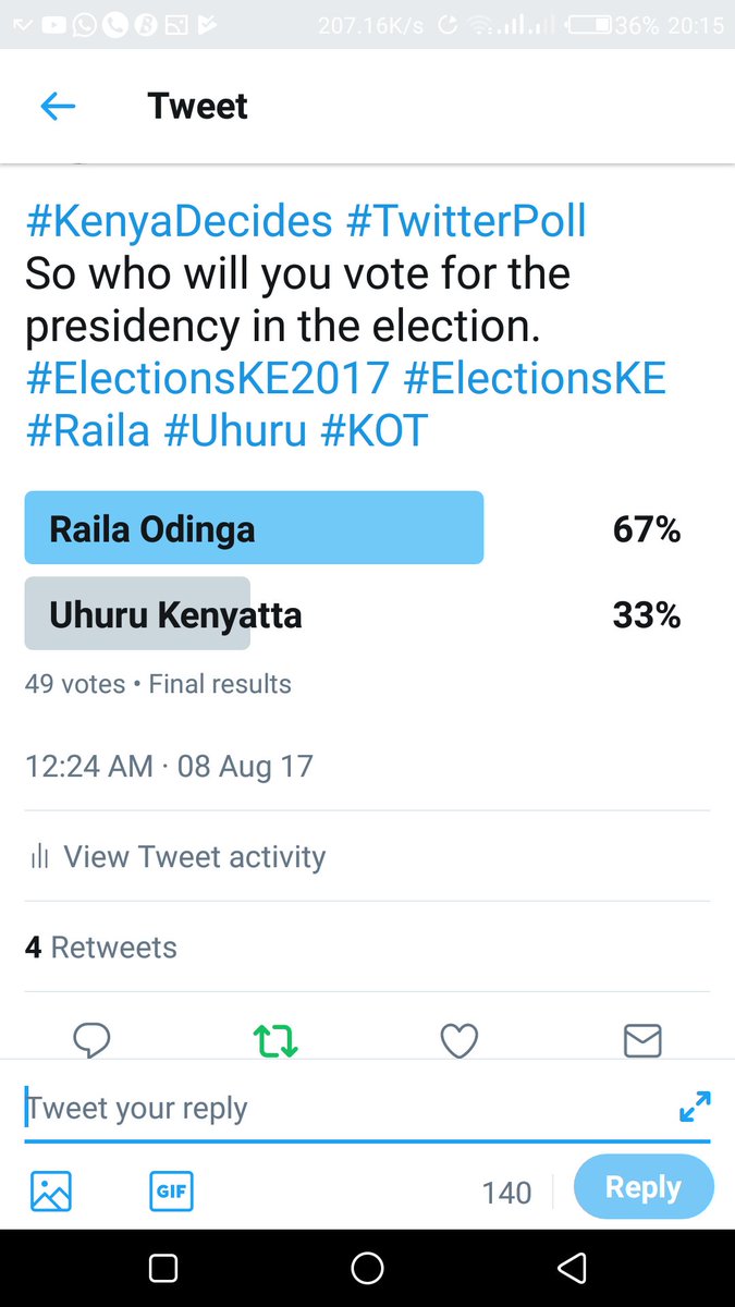 SainaM7's tweet photo. So a poll I did on 8th August (Pinned on my timeline) has been vindicated. #PollResultsKe #WiperHQs #KCPE2017 #AUPollObservers #KOT https://t.co/gHTNTzYdRN