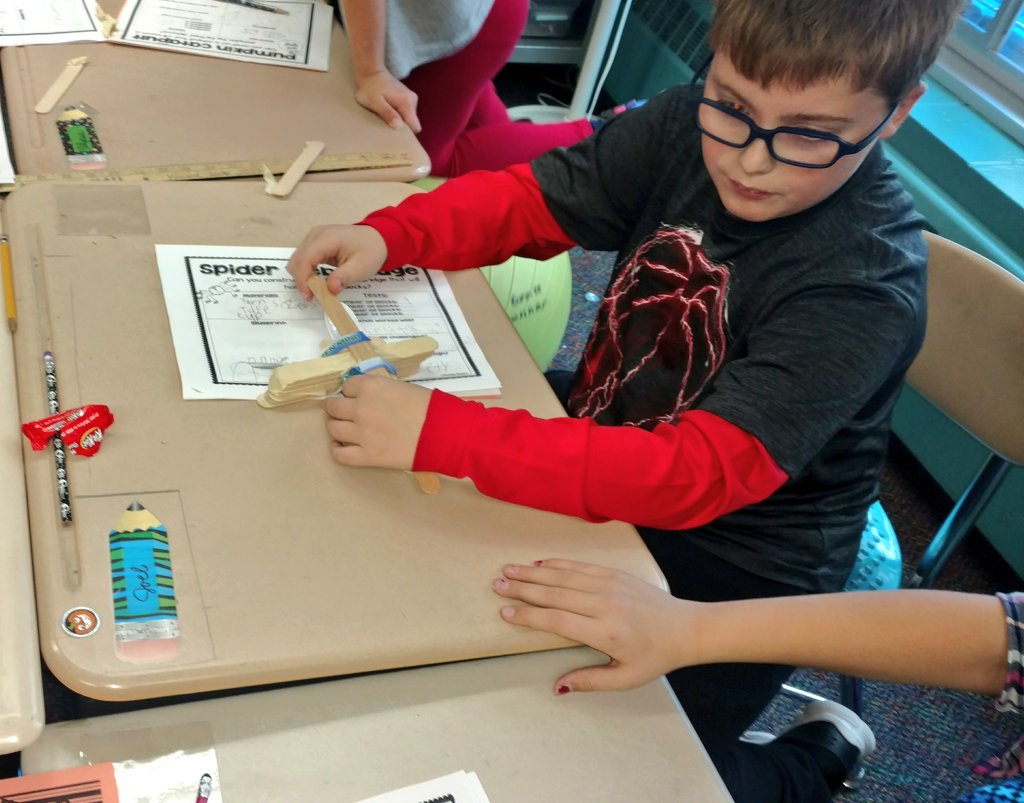 MrsKadrlik's tweet image. Launching pumpkin (Reese&apos;s mini-cup) catapults. #SpookySTEM #NOTbattlereadybutwehadfun #cfelem #WeGotThis