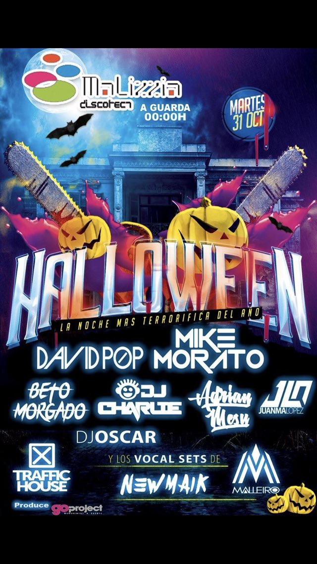 DavidPopMusic's tweet photo. Rumbo a #Vigo . Esta noche estaré en #LaGuardia #AGuarda en #discotecamalizzia . Noche de #halloween con musicote 🎃 #Ganas !! https://t.co/o0jPMrJsdw