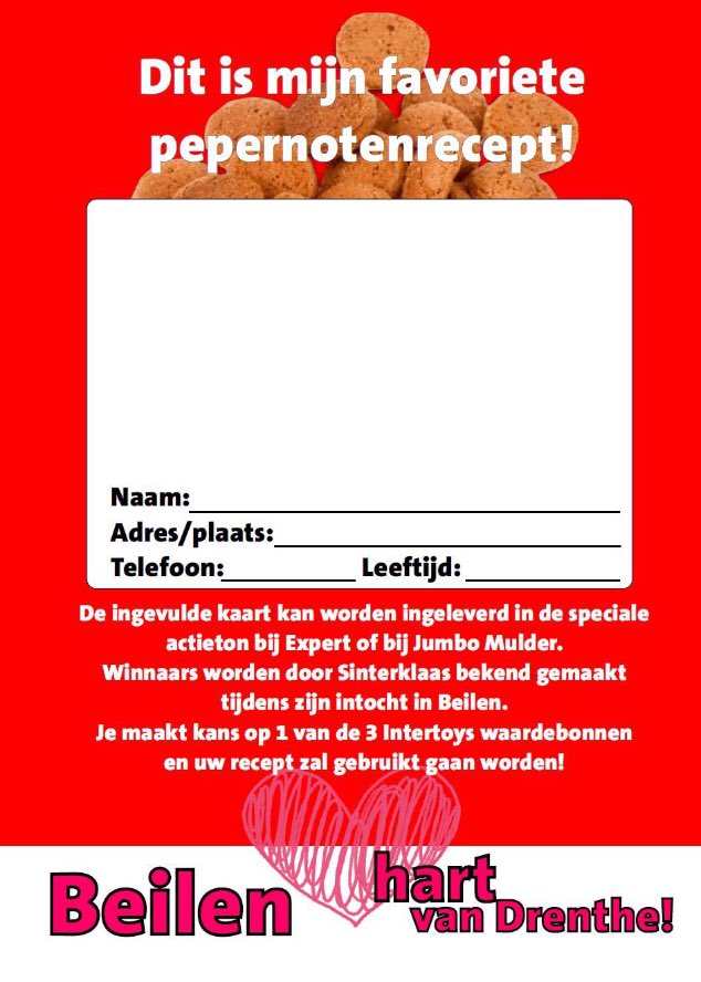 Heel Beilen Bakt…    PEPERNOTEN!

Iedereen kan meedoen door een recept voor de lekkerste pepernoot te verzinnen!