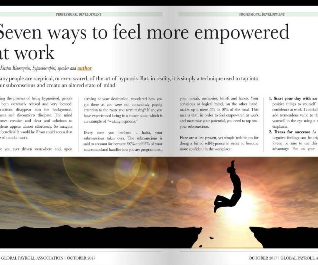 FeelingPowerful's tweet photo. I've been published in a Global magazine!! Check out my hot tips "7 ways to feel more empowered at work" #amwriting https://t.co/3tUrUADOLX