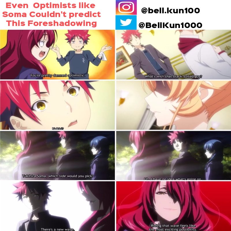 BellKun1000's tweet photo. My #New #Original #AnimeMeme #Meme :
#Anime : #ShokugekiNoSoma #FoodWars S3 ep 5
QOTD : Who would you want as The Director?
AOTD : #Senzaemon
#Rindo , #Eishi , & The Majority Of The #EliteTen knew all about this.
Characters : #Soma #YukihiraSoma #ErinaNakiri #HisakoArato https://t.co/DYABPlTlkW