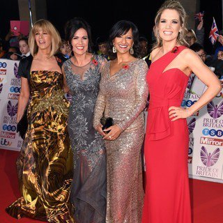 FOURLondon's tweet photo. Beautiful GMB ladies rocking the red carpet at #PrideofBritainAwards with gorgeous hair by our own @amz_388 #ourkindofstyle #ourkindofcolour https://t.co/q6cWR5VEmN