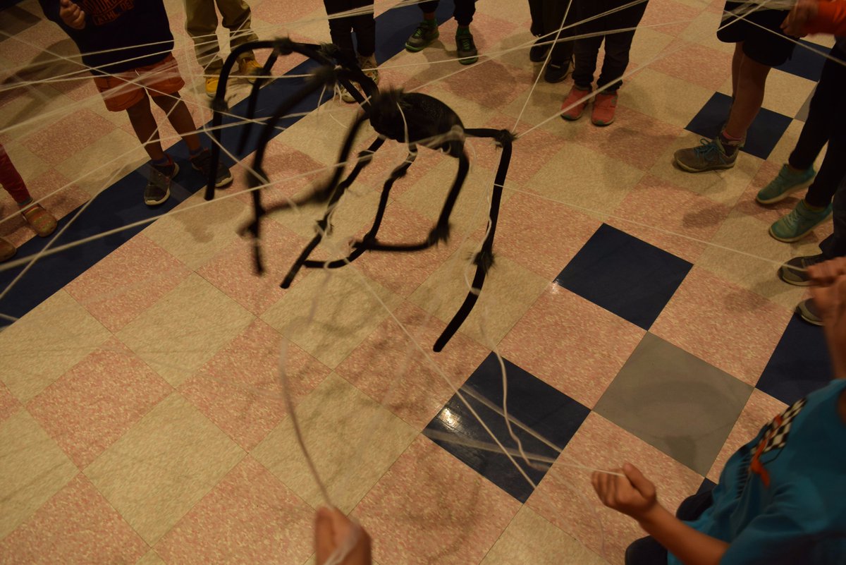 Building strong webs for our very busy spider is hard work! More kinder #makerspace fun with a literary tie-in! #neisdlibs <a href="/HuebnerHuskies/">Huebner Elementary</a>