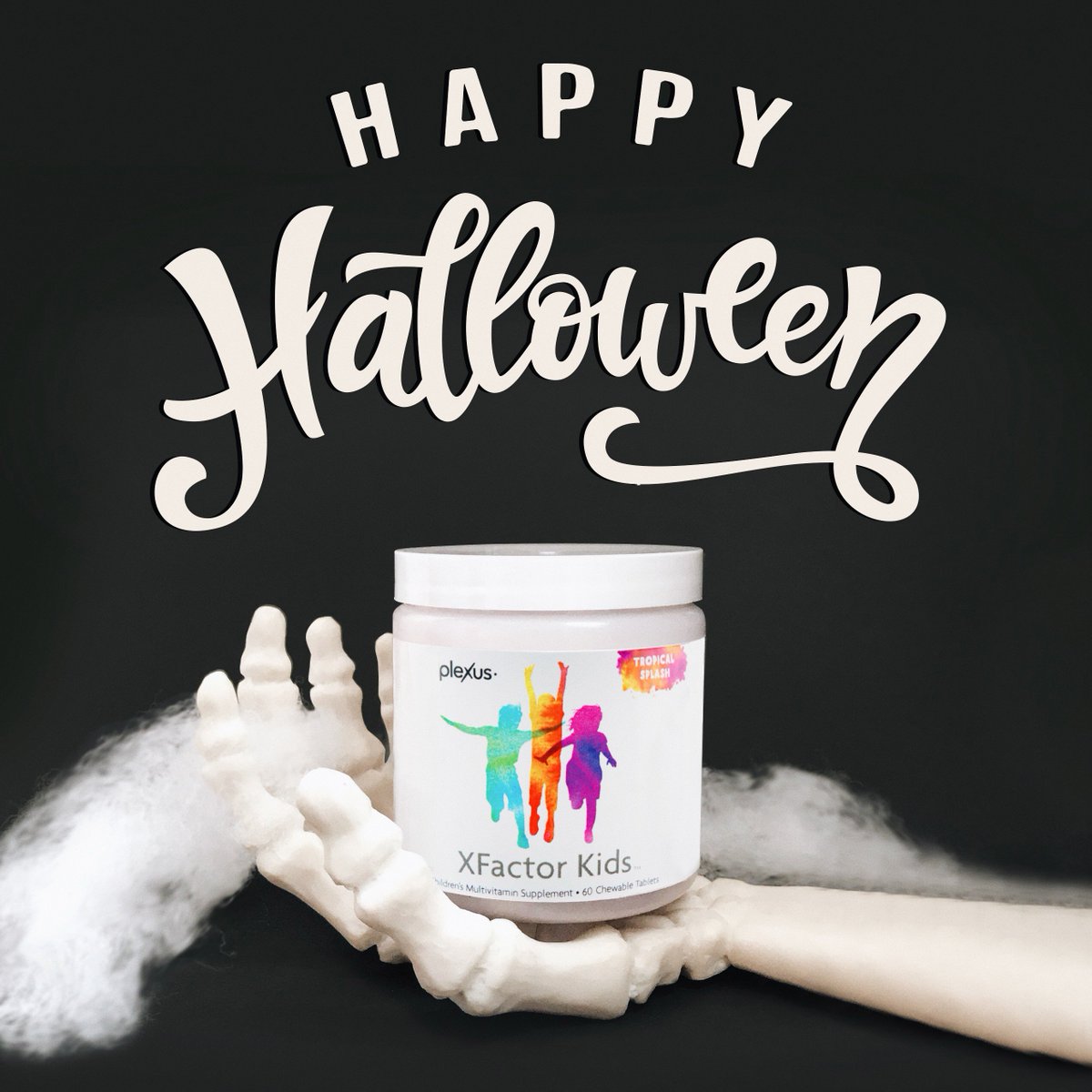 PlexusWorldwide's tweet photo. It’s no trick! The Tropical Splash flavor of the new XFactor Kids™ is a treat. BOO-Yeah! #happyhalloween #xfactorkids https://t.co/cdivrDmLOU